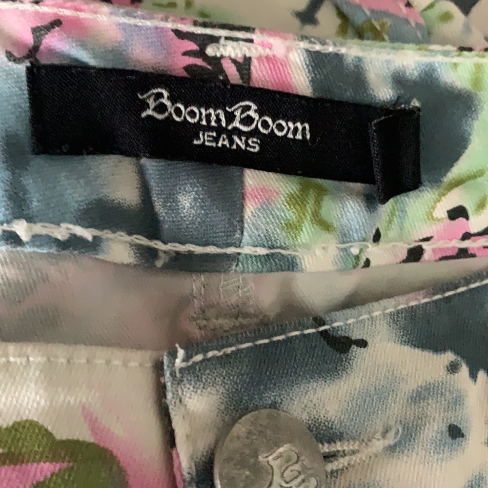 Boom Boom Blue Pink Floral Print Skinny Jeans - Picture 7 of 9